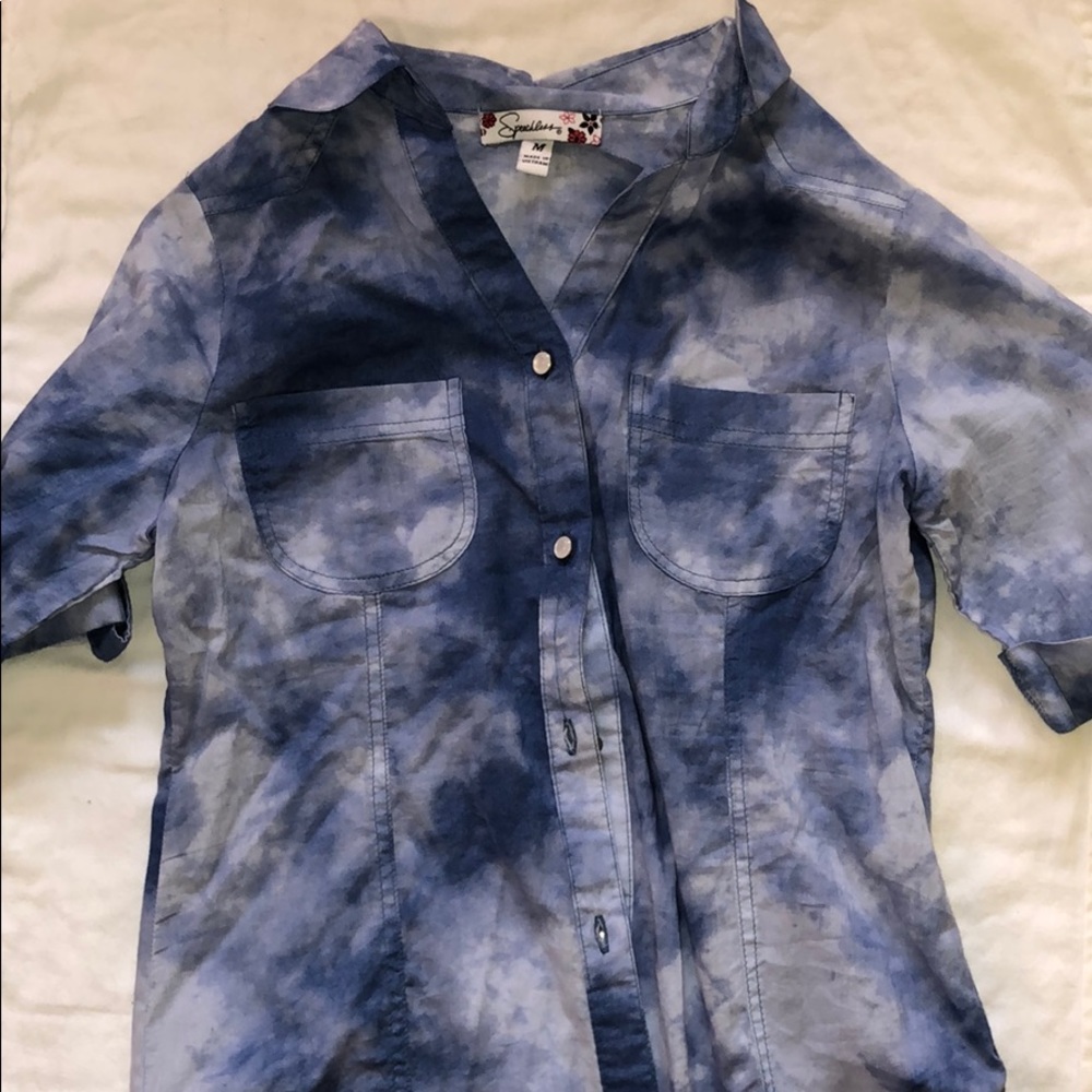 button down denim t- shirt